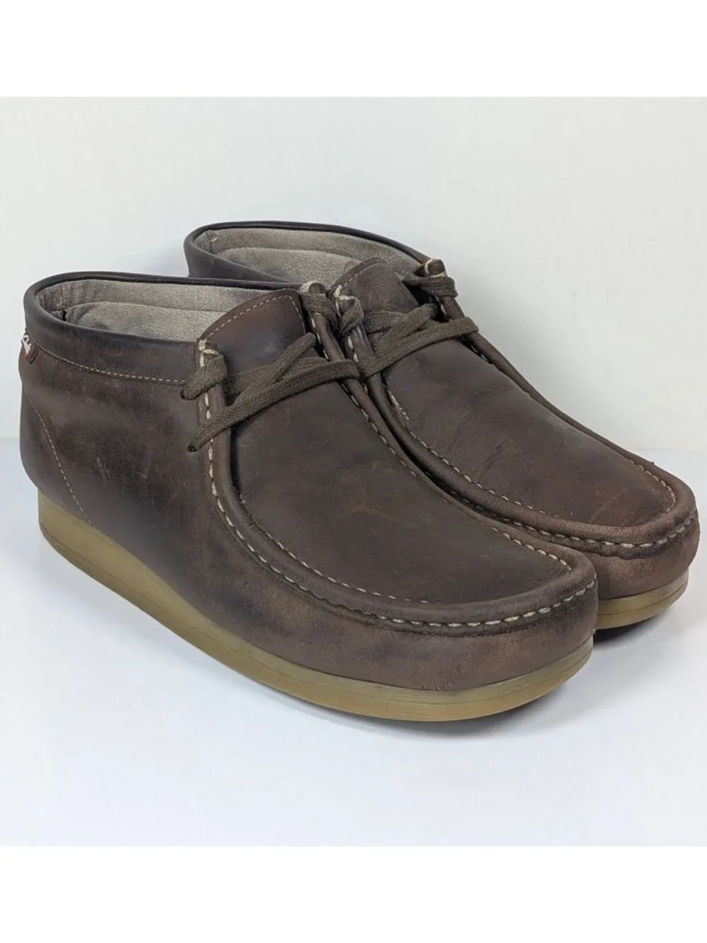 Clarks Beeswax Brown Leather Crepe Sole Desert Chukka Boots Mens Size 9 Lace Up